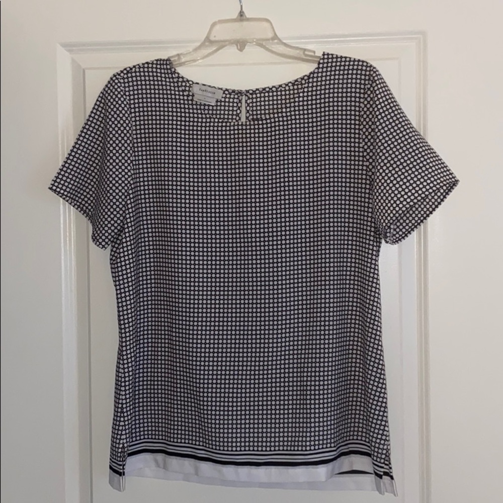 Black and white blouse from Van Heusen